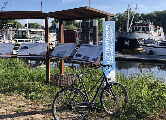 Per Fahrrad zu den Museumsinseln: Der Stöckter Hafen ist Teil der Fahrrad-Rundtour.